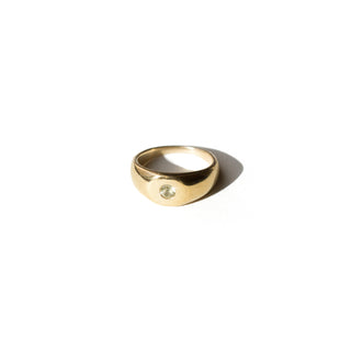 PROCYON CITRON - 14 karat gold plated sterling silver & Lemon Quartz signet ring
