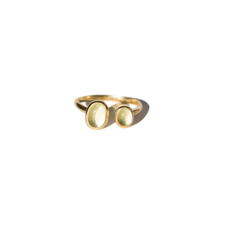 DUO CITRON - 14 karat gold plated sterling silver & Lemon Quartz ring