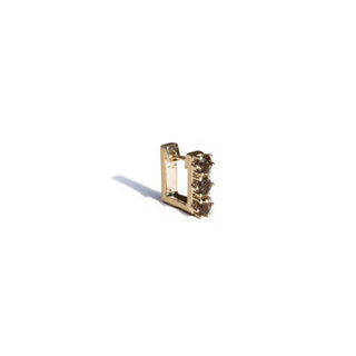 L'ÉBLOUISSANTE MOKA -9 karat solid gold & Quartz Moka single earring