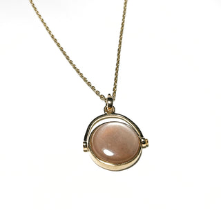 SELENE CHOCOLAT -14 karat gold plated sterling silver & Chocolate Moonstone necklace