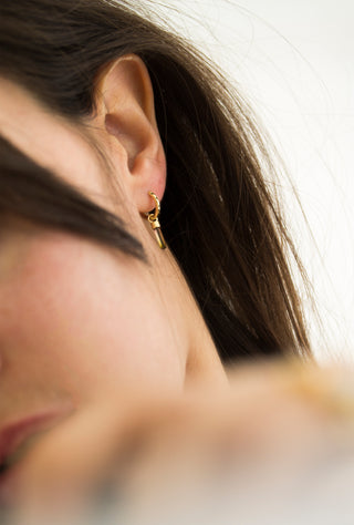 ORPHÉE - 9 karat gold, Sapphires and Tourmalines single earring